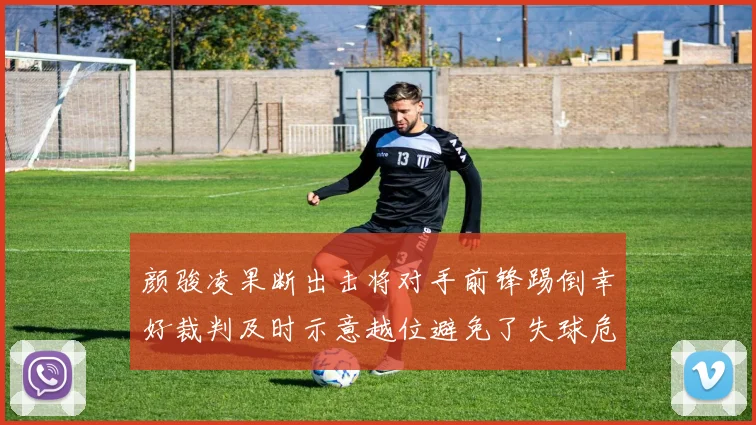 颜骏凌果断出击将对手前锋踢倒幸好裁判及时示意越位避免了失球危机